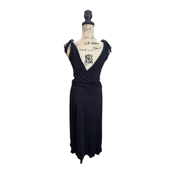 Lulus Maxi wrap Dress Surplice Neckline Navy Blue Size Small Formal Tie Straps - Picture 4 of 9